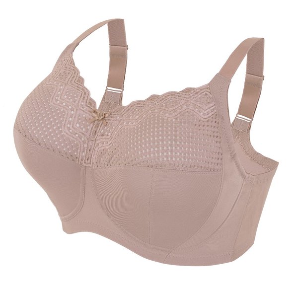 Set of 3! 50i Plus-Size Glamorise COMFORT LIFT Wireless Bra SOFT-LACE Taupe NEW - Picture 1 of 11